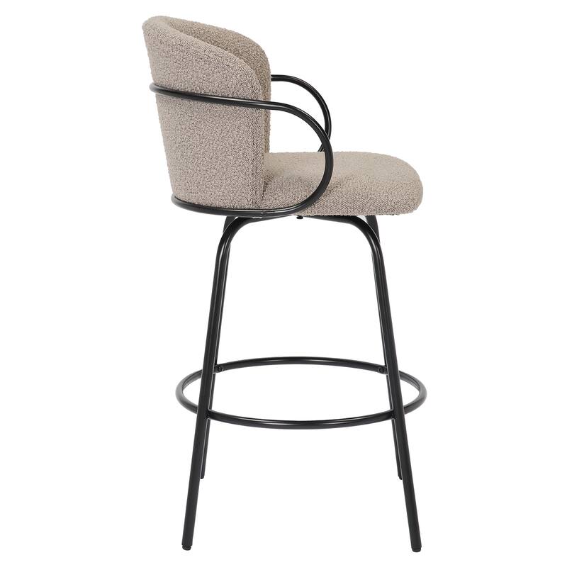 Modern Fabric & Metal 26" Counter Stool w/Swivel, Set of 4