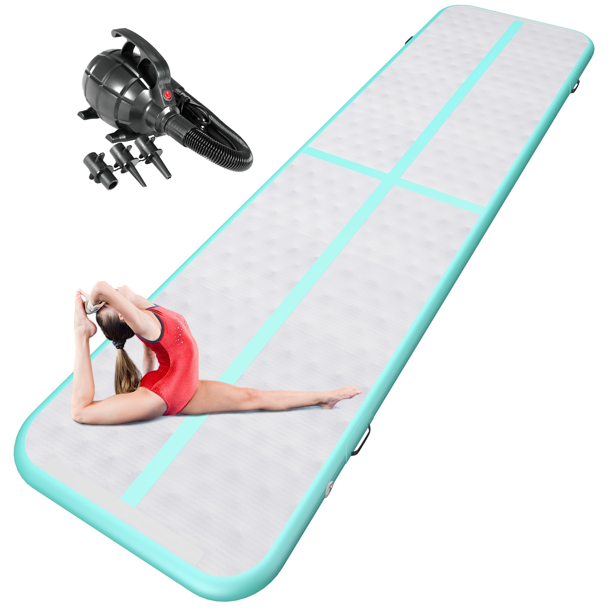 16FT Air Track Floor Tumbling Pad Inflatable Gymnastics Yoga Mat PVC Gym  Mats