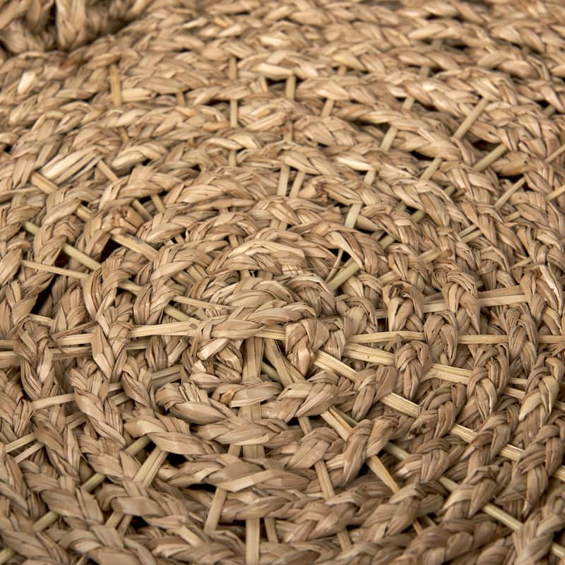 Haini Brown Seagrass Trays With Handles (Set of 2) - 26.0L x 16.1W x 3.9H