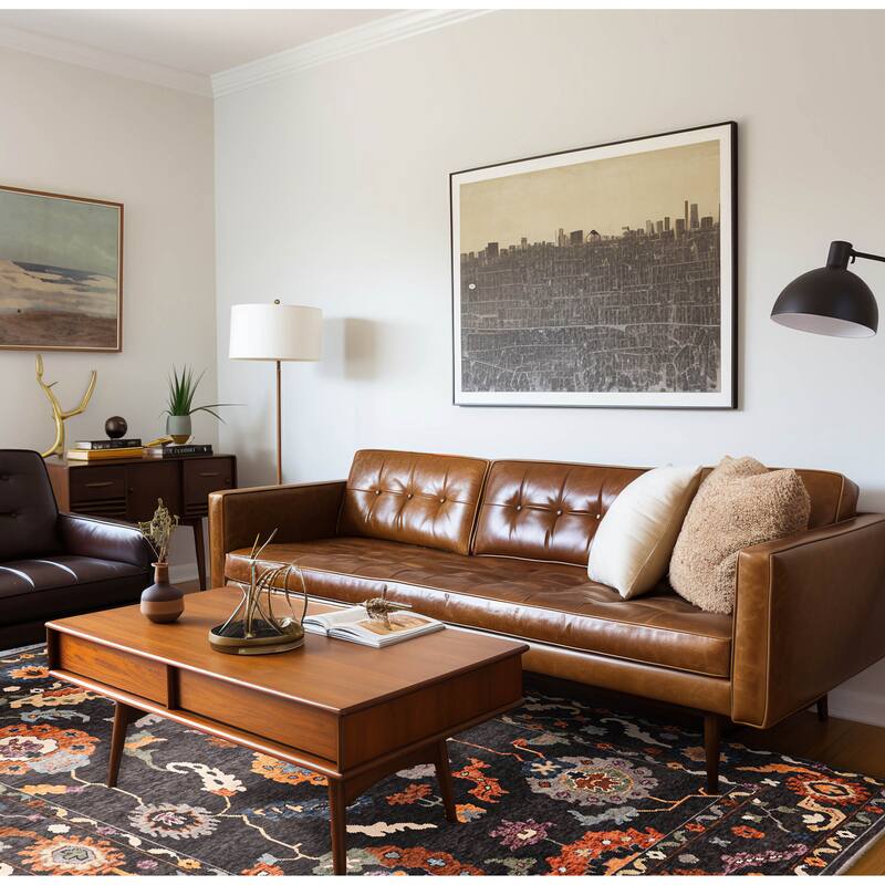 ECARPETGALLERY Hand-knotted Modern Oushak Charcoal Wool Rug - 8'0 x 9'11