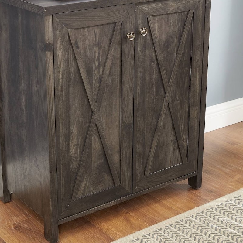 Farmhouse Bar Cabinet with Wine Rack and Door