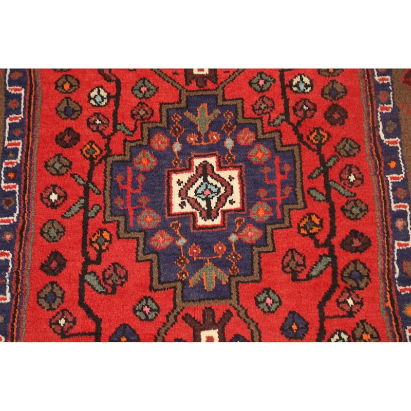Geometric Hamedan Persian Area Rug Wool Hand-knotted Office Carpet - 3'2" x 5'2"