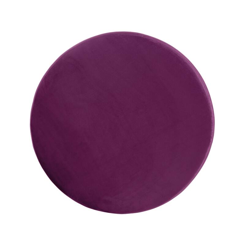 Roomfitters Upholstered Round Ottoman with Corduroy Fabric, Modern Coffee Table Footrest for Living Room