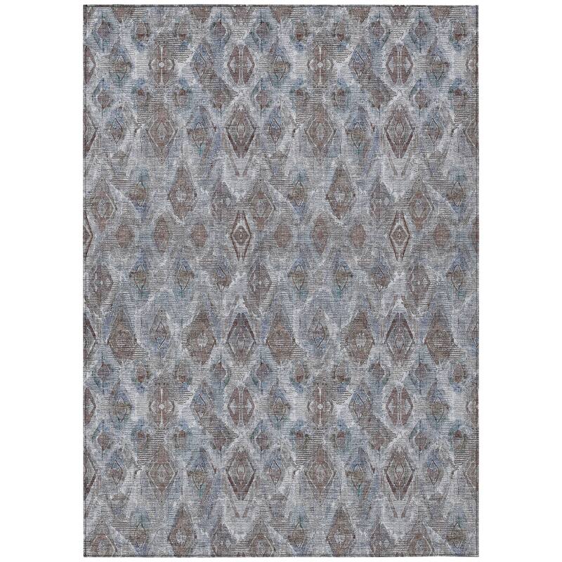 HomeRoots Geometric Traditional Rectangle Outdoor Rug