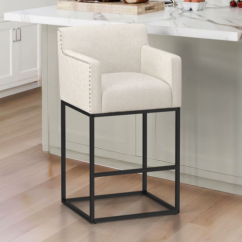 Modern Counter Height Bar Stools Fabric Upholstered Counter Stool