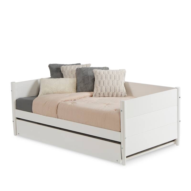 Mid-Century Modern Twin Size Day Bed with Twin Trundle