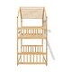 preview thumbnail 10 of 22, Twin over Twin House Bunk Bed with Roof, Safety Guardrails and Ladder