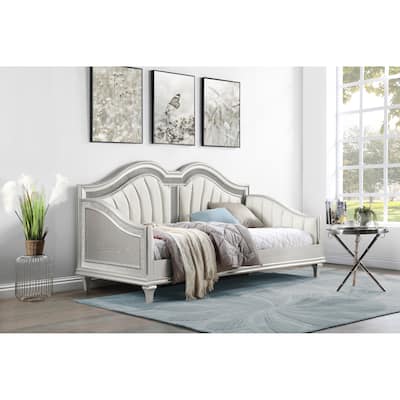 Aurelia Sliver Oak and Ivory Upholstered Twin Daybed
