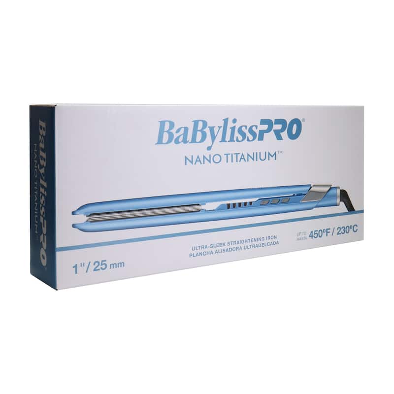 BaByliss Pro Nano Titanium 1" Ultra-Sleek Hair Straightener, Flat Iron