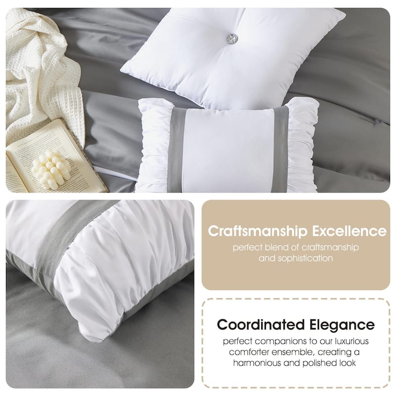 Nanshing Regala 7 Piece Minimalist Pinch Pleat Comforter Set