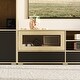 preview thumbnail 18 of 17, Modular Storage Wall Unit with Adjustable Shelves and TV Stand – Oak Veneer & Black Fronts