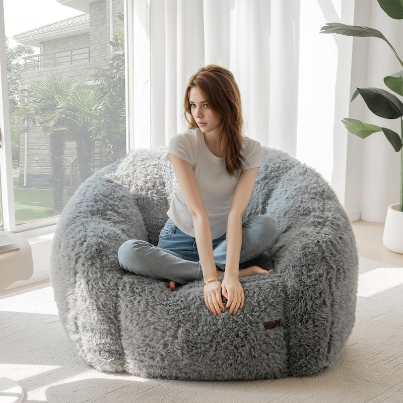 Giant Bean Bag Chair,Shell-Shaped Oversized Bean Bag Chair with Fille