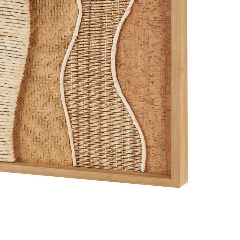 Wood Abstract Handmade Wavy Mixed Media Home Wall Decor with Various Textures and Patterns - Brown - Roche River Decor