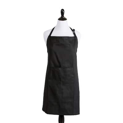 Unisex Cotton Chino Kitchen Chef Apron - 38" - Black