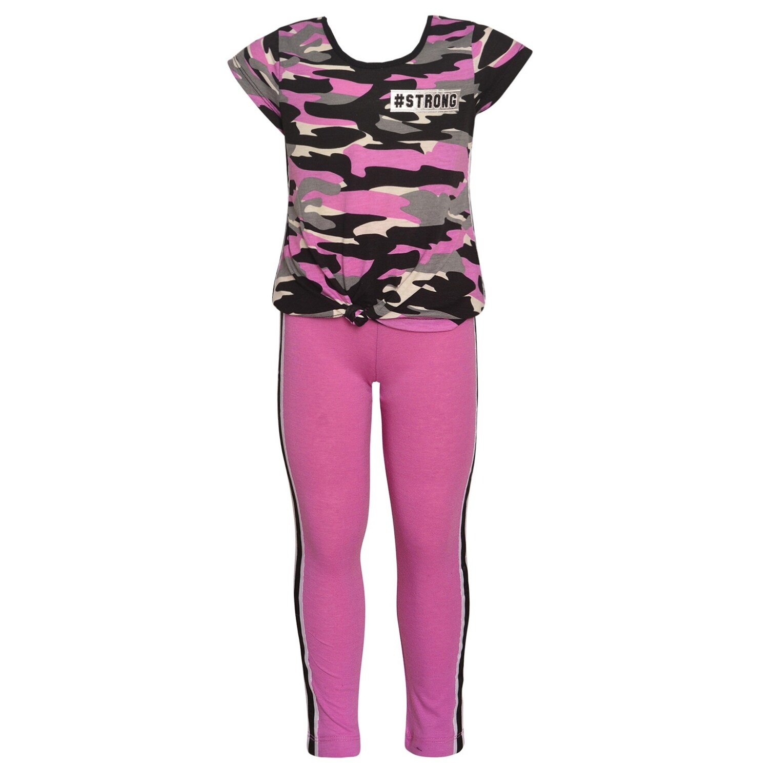 Shop Little Girls Lavender Gray Camo Print T Shirt 2 Pc Leggings