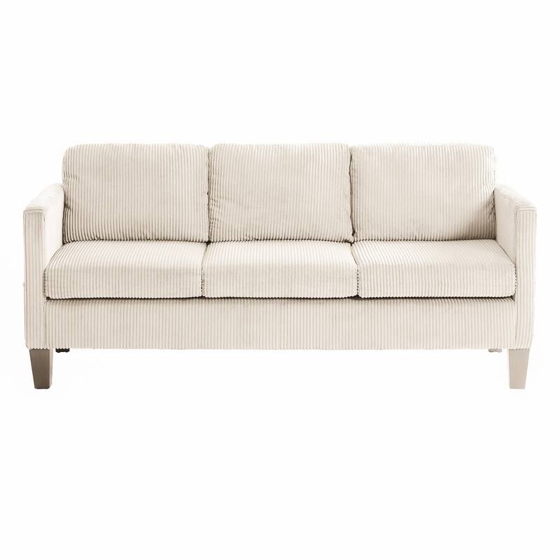 Roomfitters L-Shaped Sectional Sofa with Padded Corduroy, Modern Multi-Functional Design for Living Room