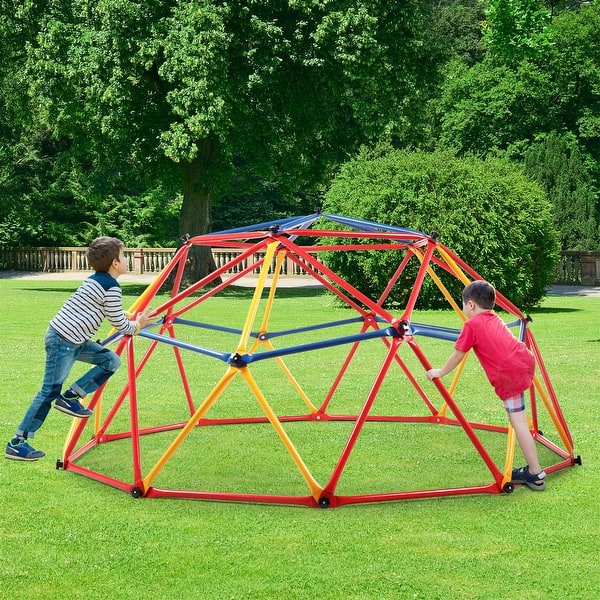 slide 2 of 9, Children Climbing Frame Play Center Outdoor Playground for Fun Red