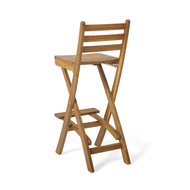 Tundra Outdoor Wood Barstool by Christopher Knight Home - 21.50" D x 15.00" W x 41.25" H