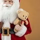 preview thumbnail 79 of 92, Glitzhome 18"H Faux Fur Christmas Santa Figurines with Porcelain Face