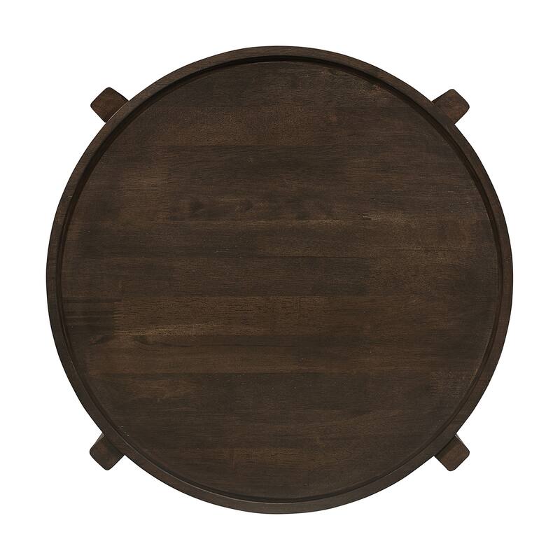 Wooden Coffee and End Table Set in Dark Brown