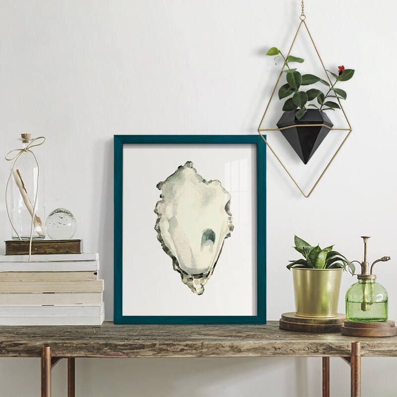 Neutral Oyster Study IV -Framed Print w/glass-Cherry Red