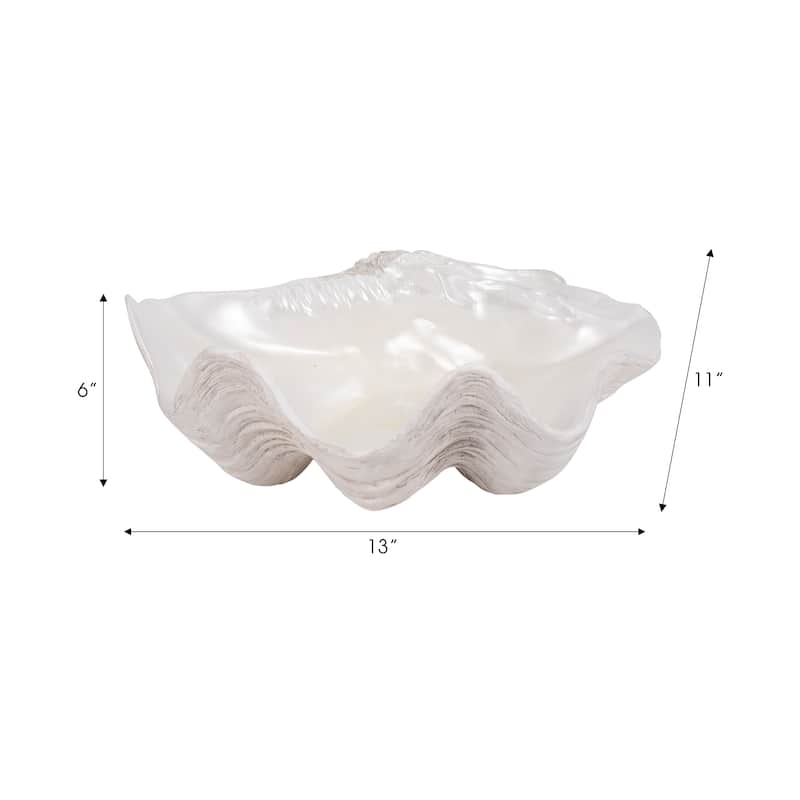 Sagebrook Home Artisanal Ceramic Decorative Bowl-Exquisite Home Accent Piece, Perfect for Stylish Shelves - 13" x 11" x 6"