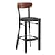Option Walnut Wood Back/Black Vinyl Seat
