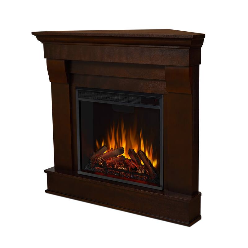 Chateau 41" Dark Walnut Corner Electric Fireplace by Real Flame