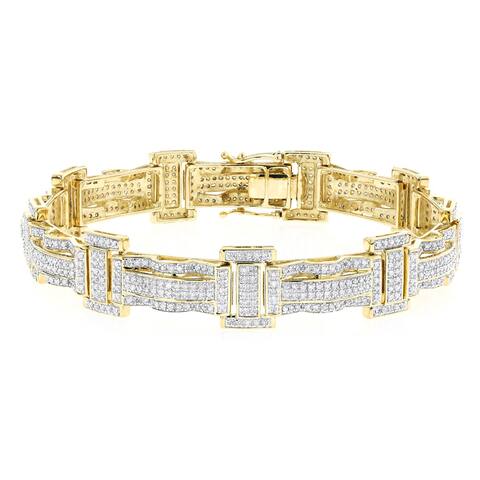 Luxurman 10k Gold 3 1/5ct TDW Pave Diamond Bracelet