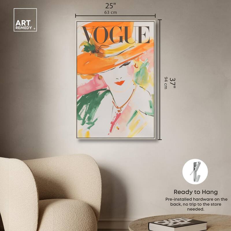 Woman in Hat Cover Canvas by Art Remedy