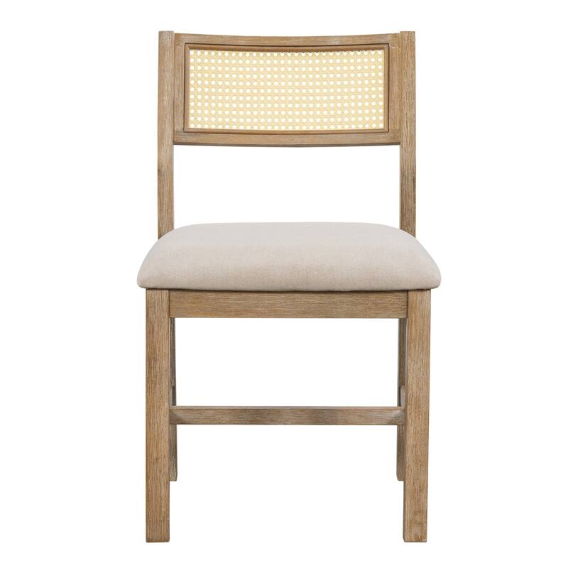 6-piece Retro Dining Set with Table,4 Upholstered Chair and Bench