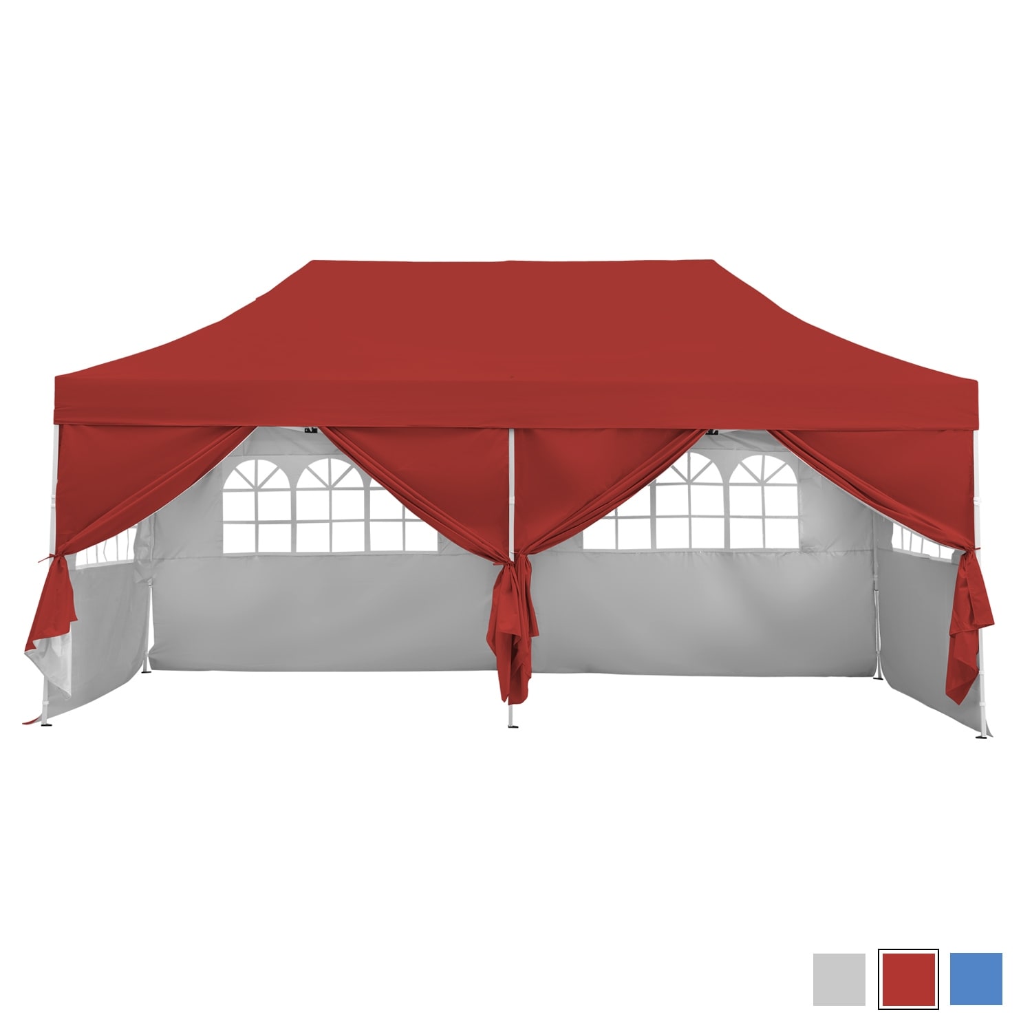 10X20 Pop Up Gazebo Canopy Tent with Sidewalls Wheeled Carry Bag