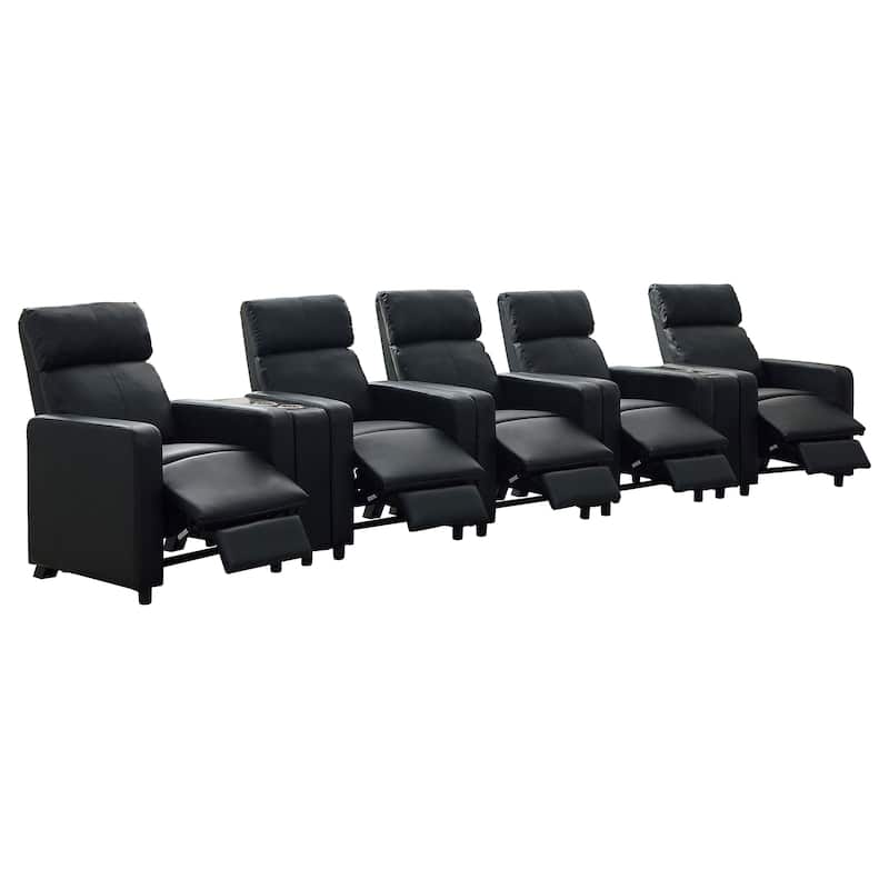 Toohey Black Upholstered Tufted Recliner Living Room Set