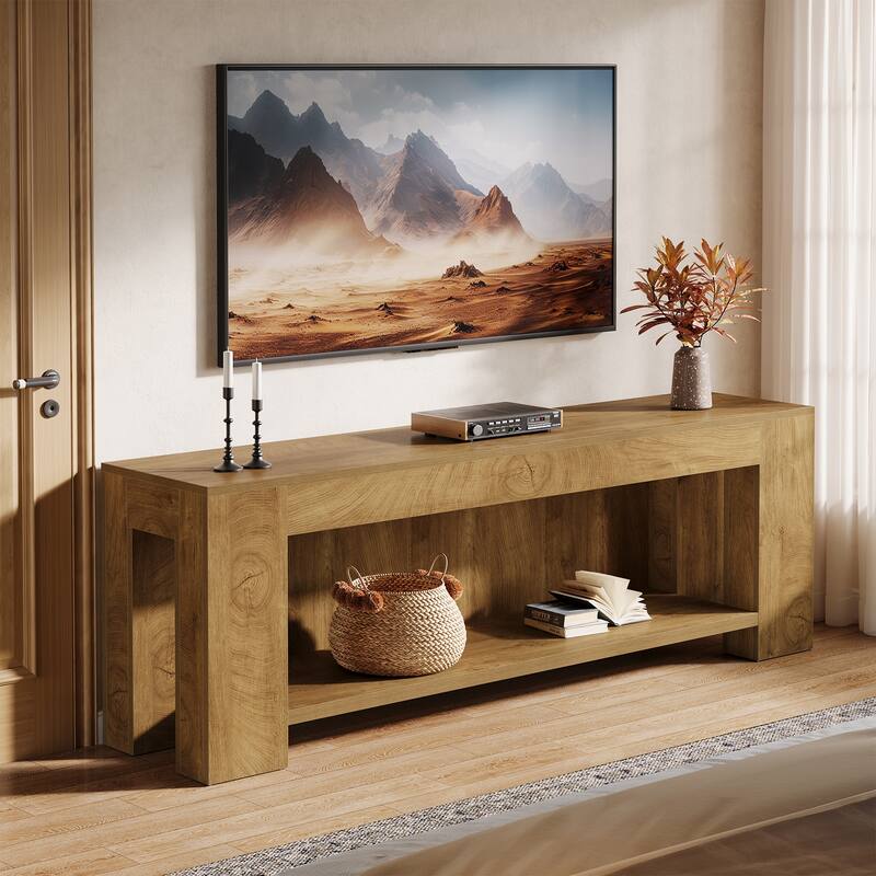 63" TV Stand for 60/65/75-Inch TVs, Farmhouse Entertainment Center
