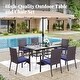 preview thumbnail 41 of 69, MAISON ARTS 7/8 Pieces Outdoor Patio Dining Set, 6 PE Rattan Chairs with Cushions and 1 Rectangle Metal Table