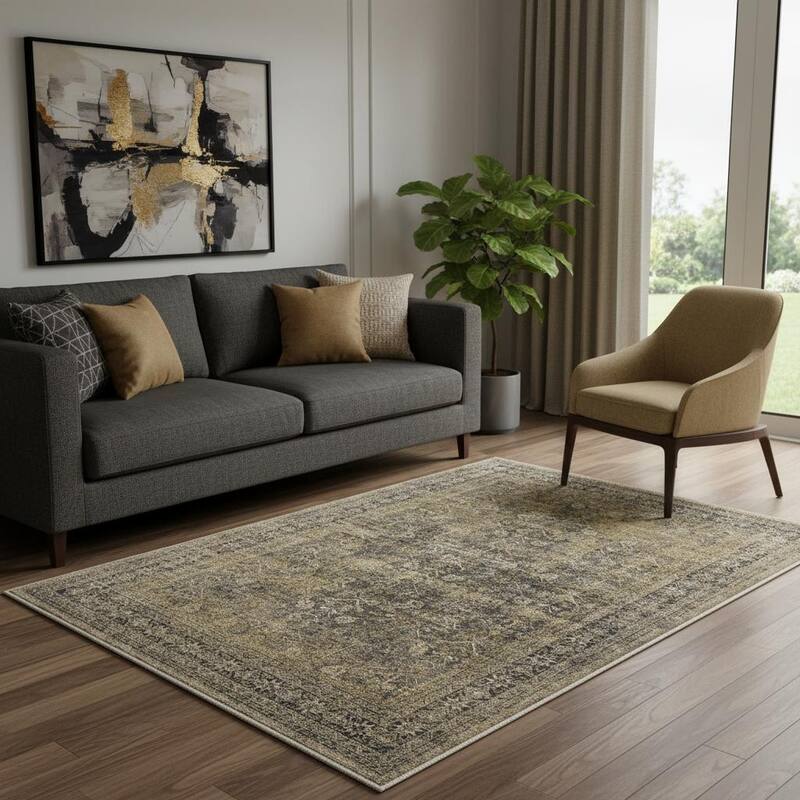 HomeRoots Medallion Traditional Rectangle Area Rug - 5' X 7'