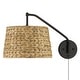 preview thumbnail 2 of 3, Golden Lighting Ryleigh 12" Tall Wall Sconce with Woven Sweet Grass