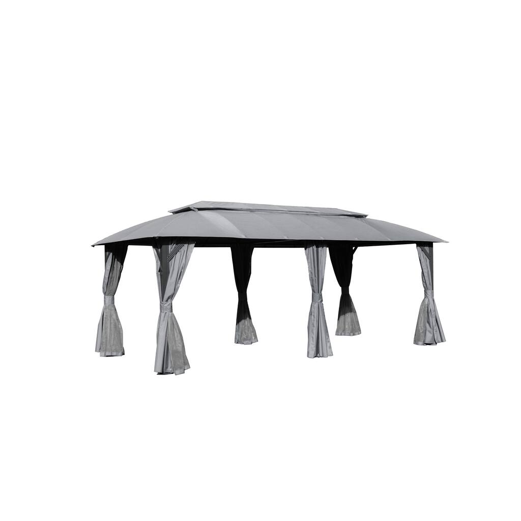 10x20FT, Outdoor Gazebo with Double Roofs