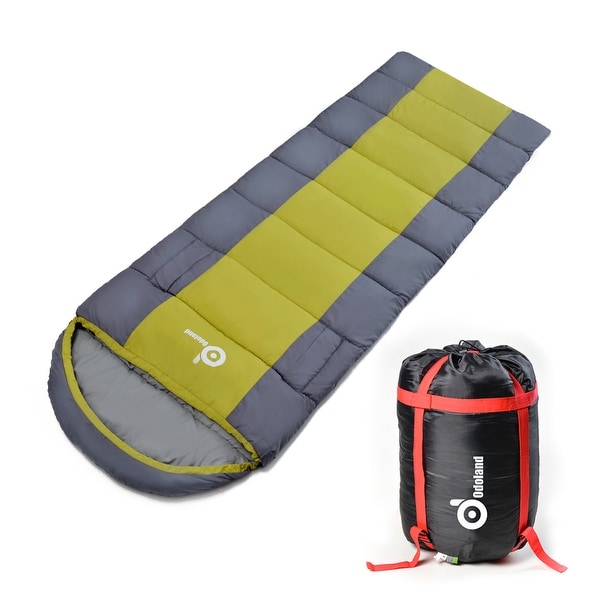 ODOLAND Portable Cold Weather 40F Sleeping Bag Best 3 Season Sleeping Bag w/ Compression Package