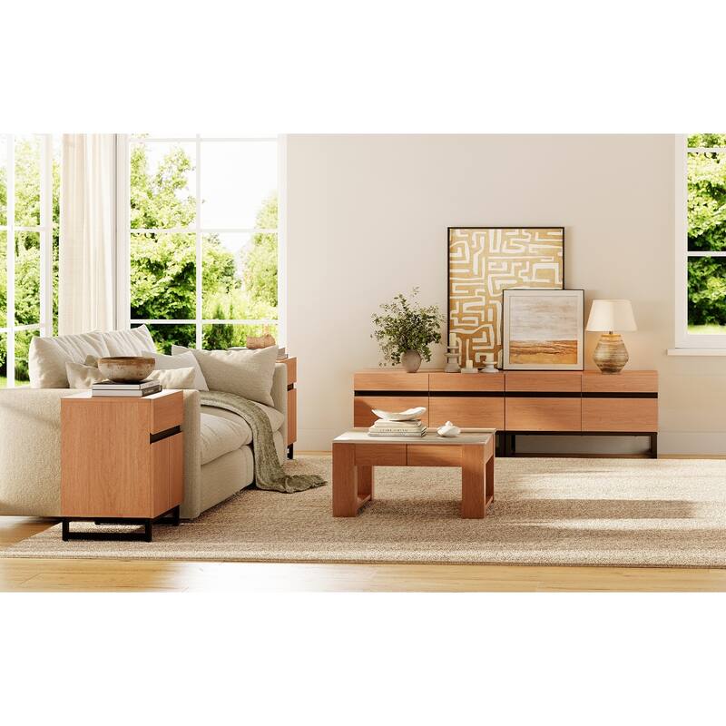 WAMPAT TV Stand and End Table Set of 3