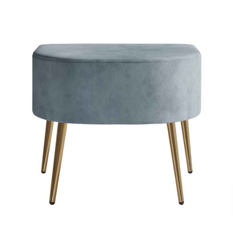 Clayfell CASSY VELVET FLARED ARM CHAIR WITH STOOL - 28.9"