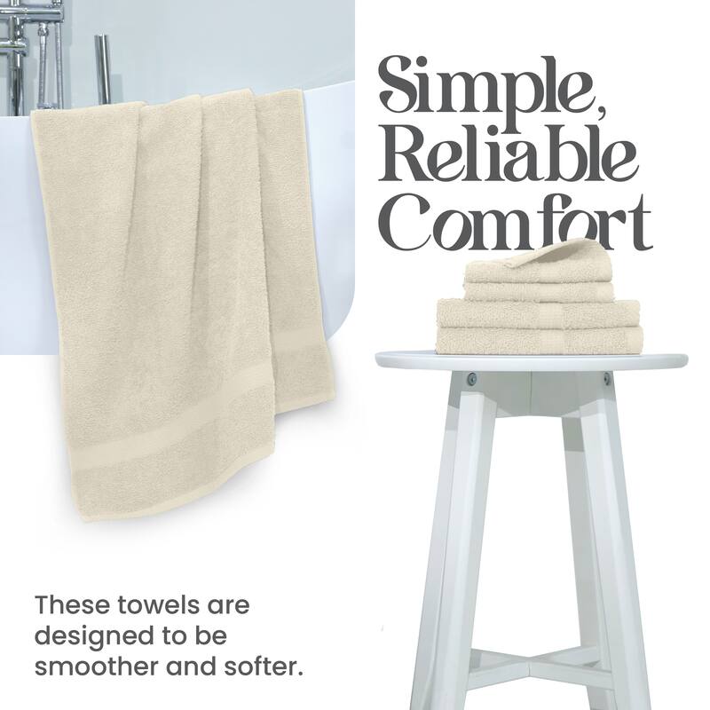 Utica 6-Piece Towel Set 100% Cotton Highly Absorbent & Soft