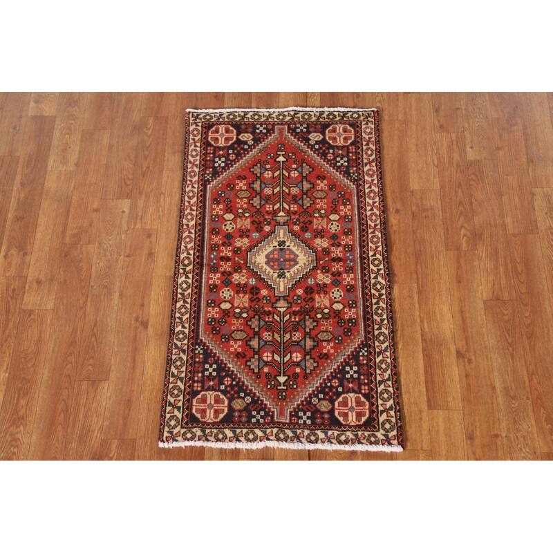 Abadeh Persian Vintage Area Rug Hand-knotted Wool Carpet - 1'10"x 3'5"