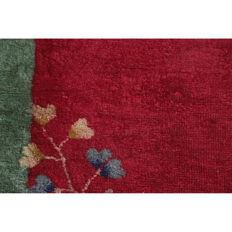 Vegetable Dye Art Deco Chinese Area Rug Hand-knotted Wool Carpet - 2'1"x 3'9"