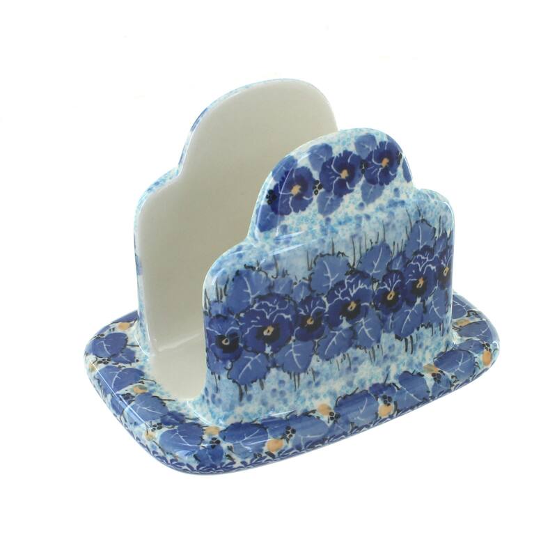 Blue Rose Polish Pottery 487 Ceramika Artystyczna Napkin Holder - Joanna