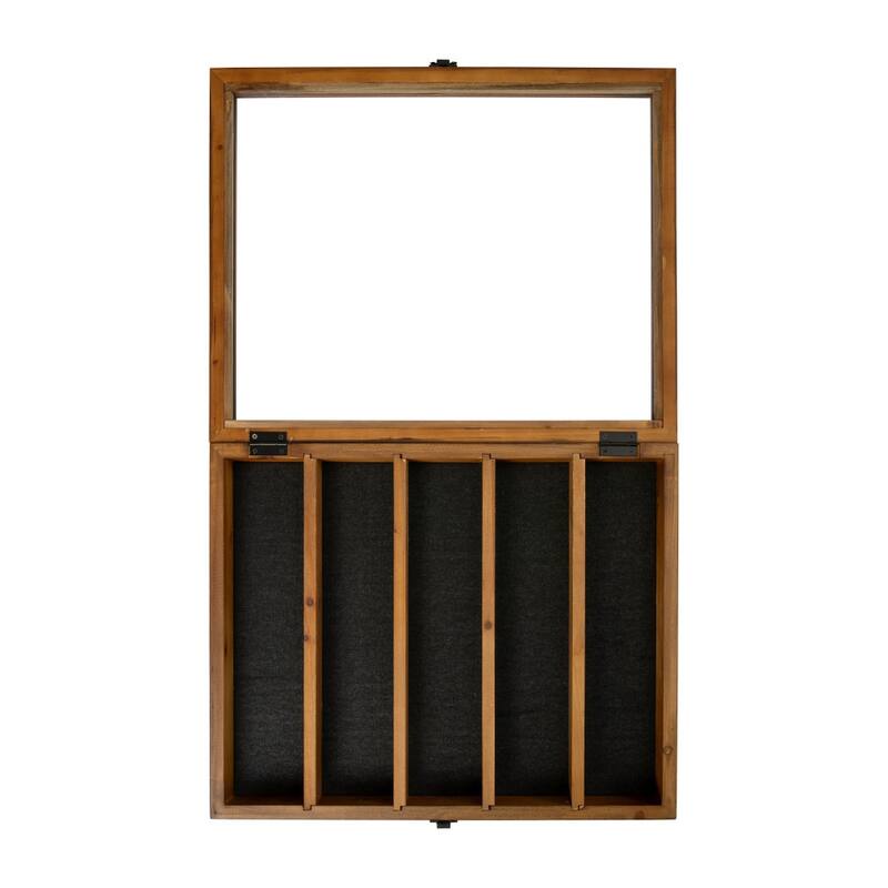 Wooden Medals Display Case with Removable Shelves