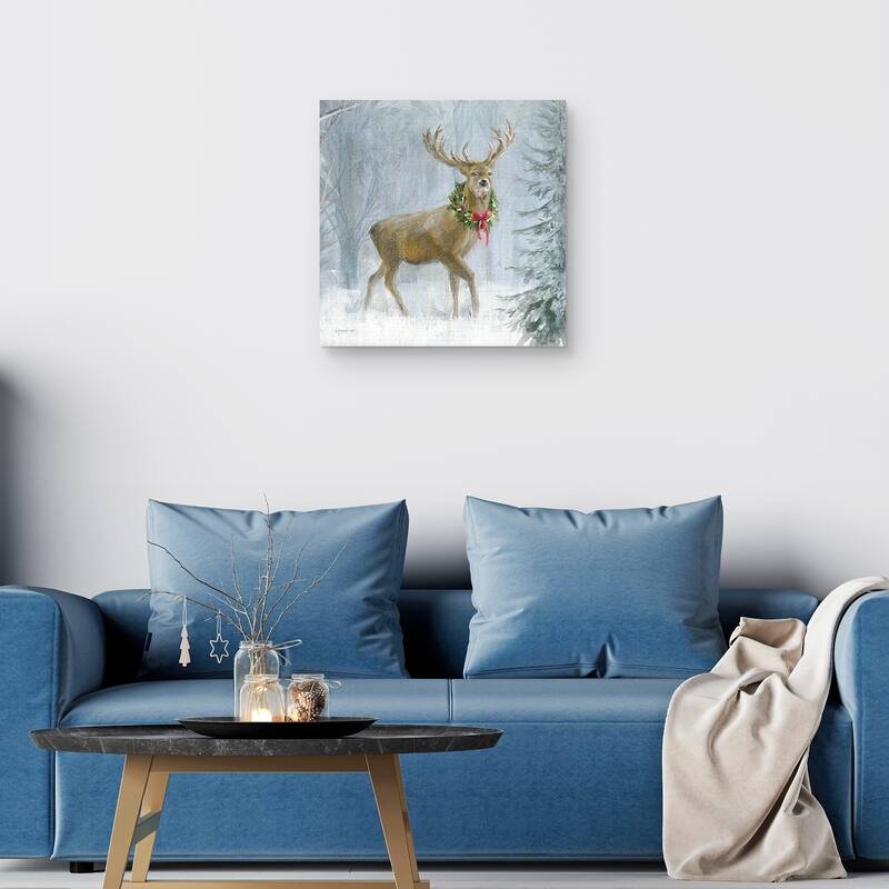 Woodland Holidays I Deer by Danhui Nai Canvas Art Print