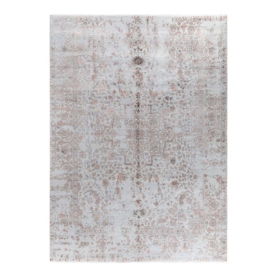 Ikat One-of-a-Kind Handmade Area Rug - Gray, 9' 1" x 12' 4" - 9' 1" x 12' 4"