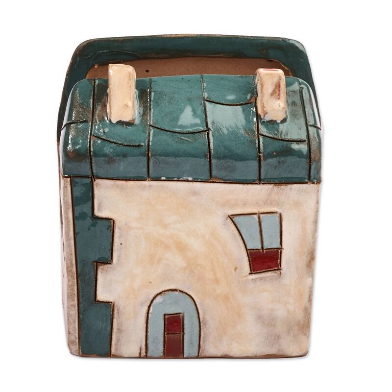 Novica Handmade Peaceful Home Ceramic Napkin Holder (Medium)