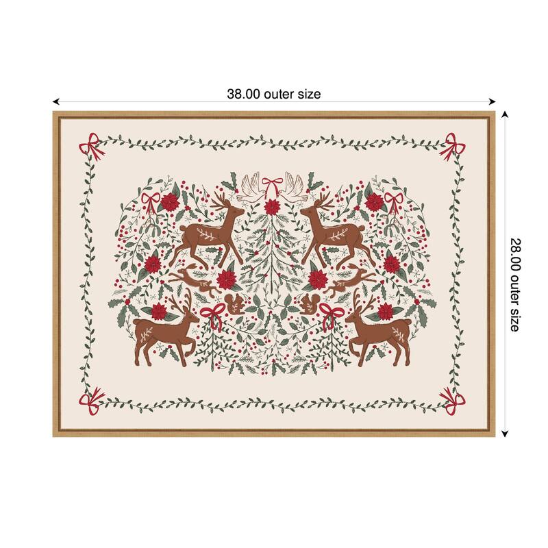 Kate and Laurel Sylvie Framed Canvas The Winter Woods by Vicky Yorke